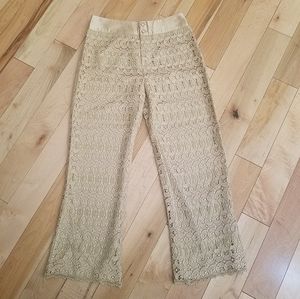 Vintage gold lace embroidery pants Sz M